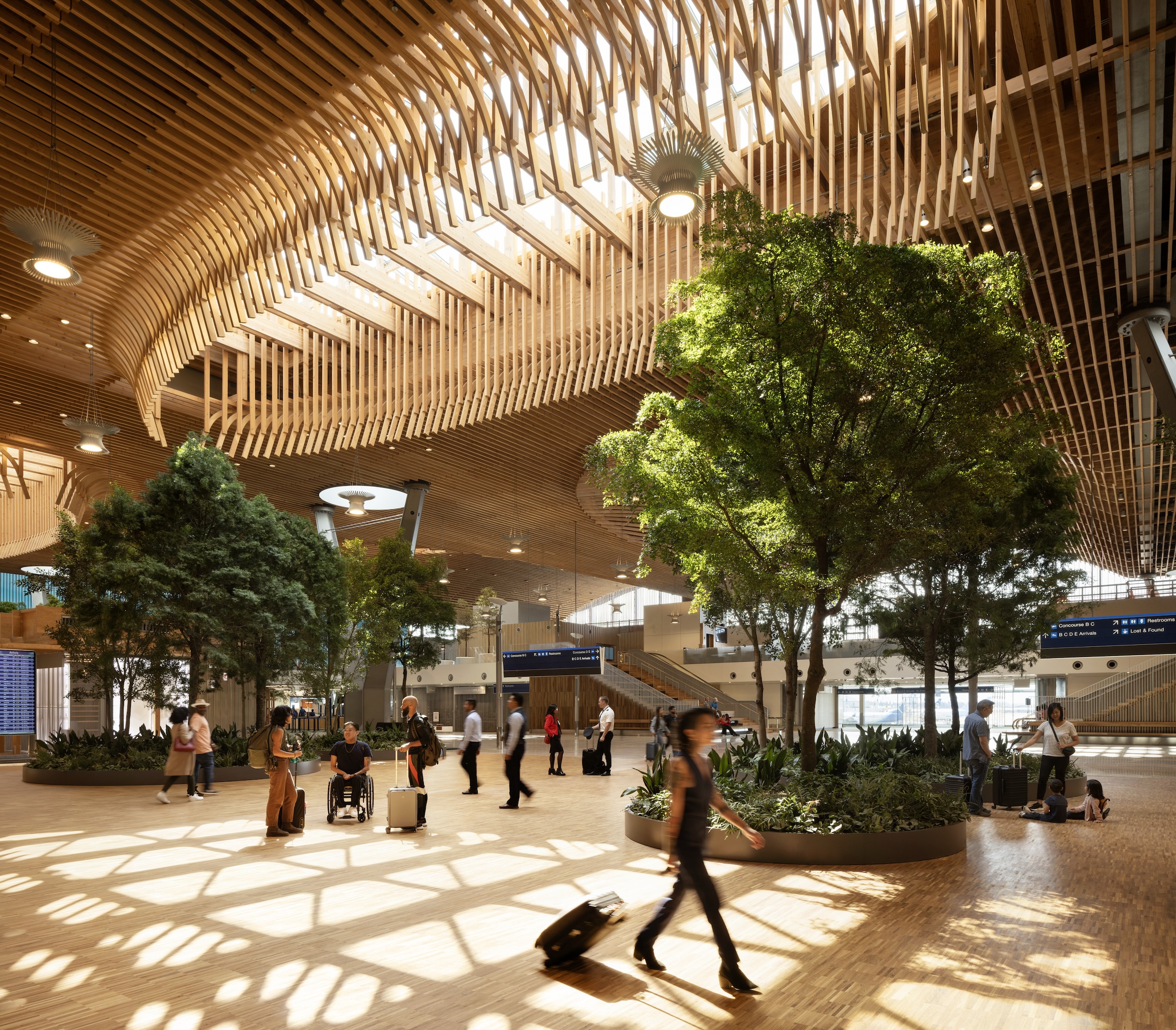 Portland opens  billion mass timber expansion and renovation of its international airport