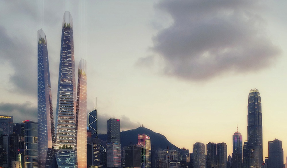 Weston Williamson designs vertical neighborhood with ‘kissing towers’ in Hong Kong