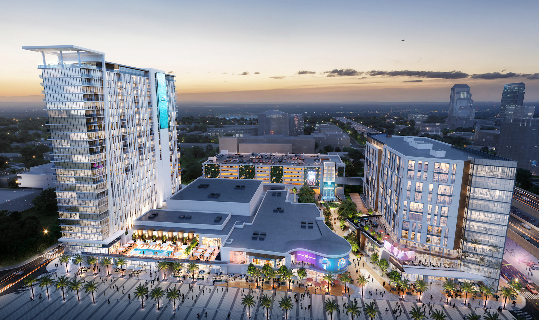 Rendering of Sports Entertainment District in downtown Orlando