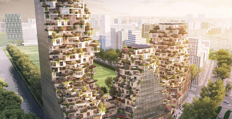 High-rise, green village, vertical, Amsterdam, Zuidas, Netherlands, MVRDV