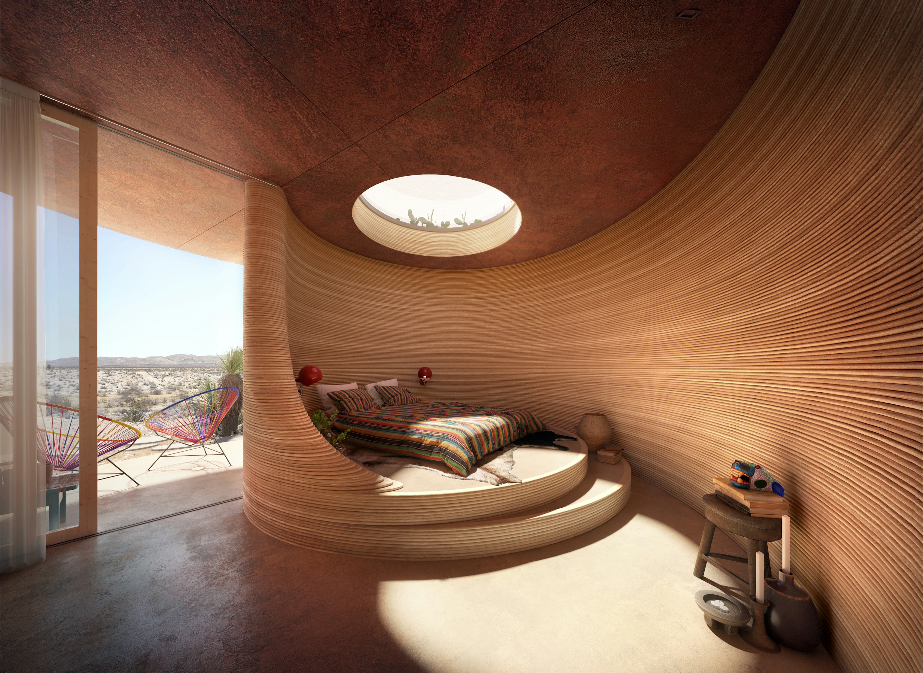 El Cosmico campground hotel, Marfa, Texas. Rendering courtesy ICON and Bjarke Ingels Group