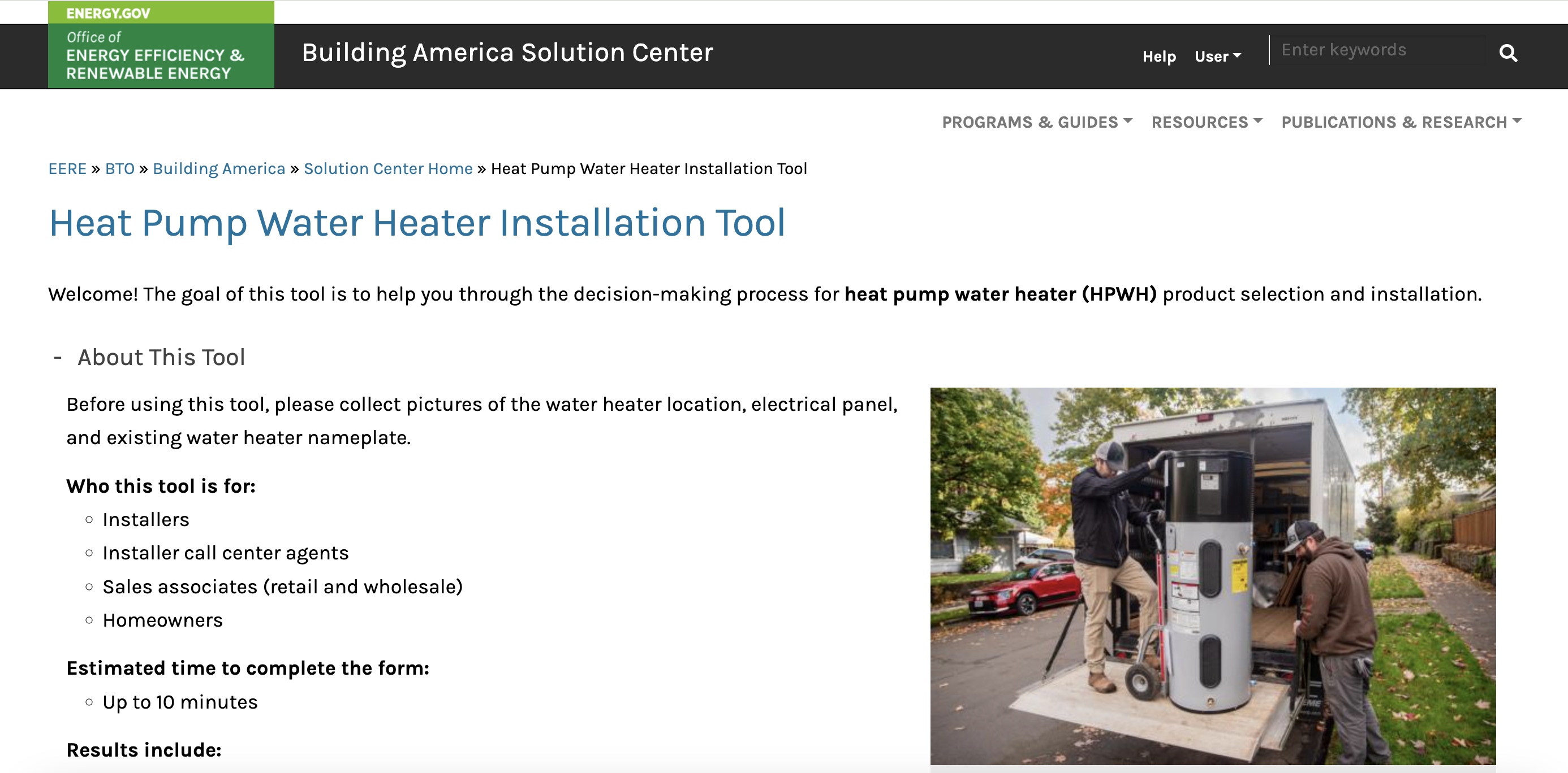 New tool helps with selection, installation of heat pump water heaters