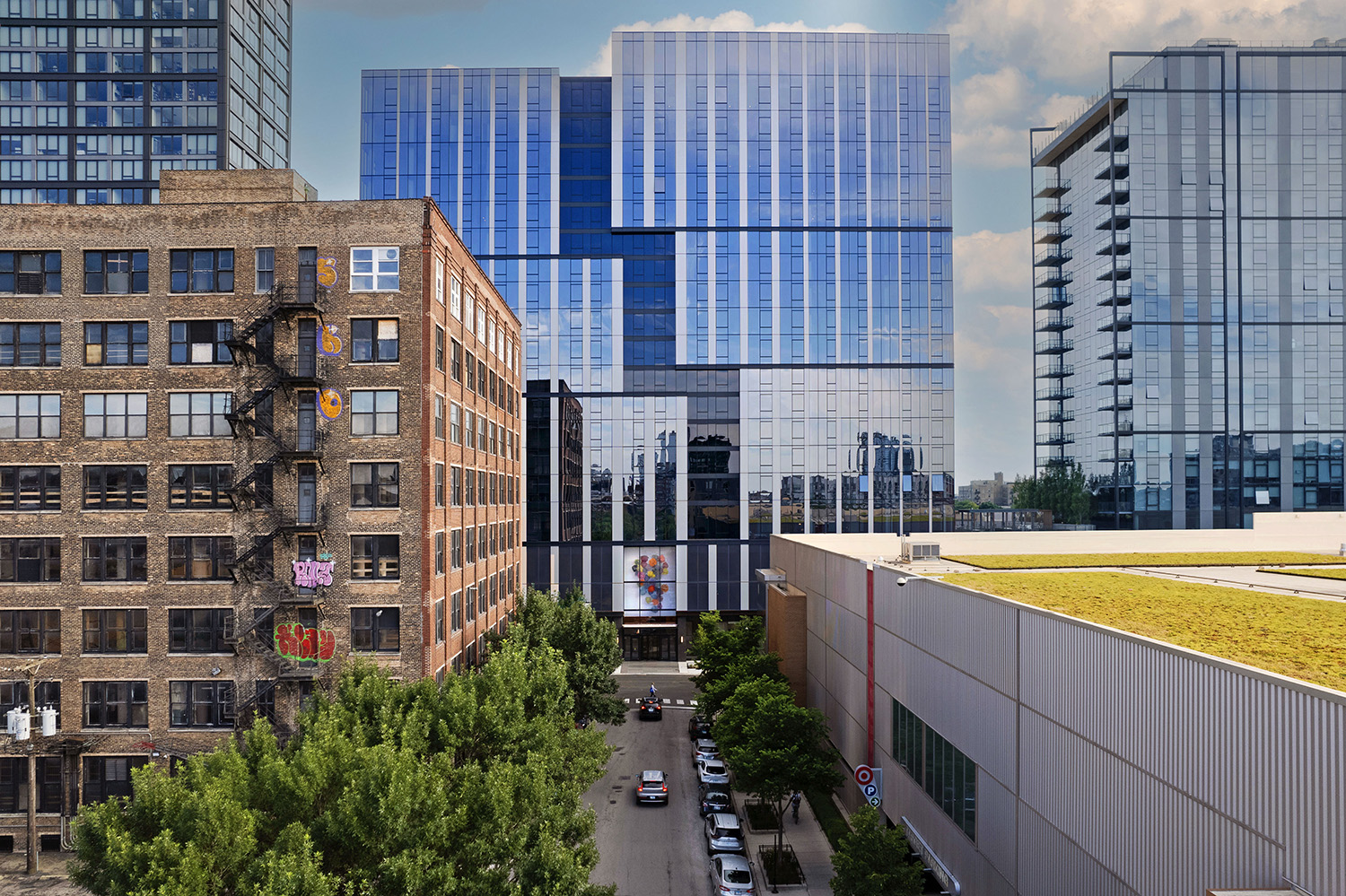 Chicago's 19-story Coppia luxury multifamily features geometric figures on the façade Photo © Eric Laignel, courtesy Goettsch Partners