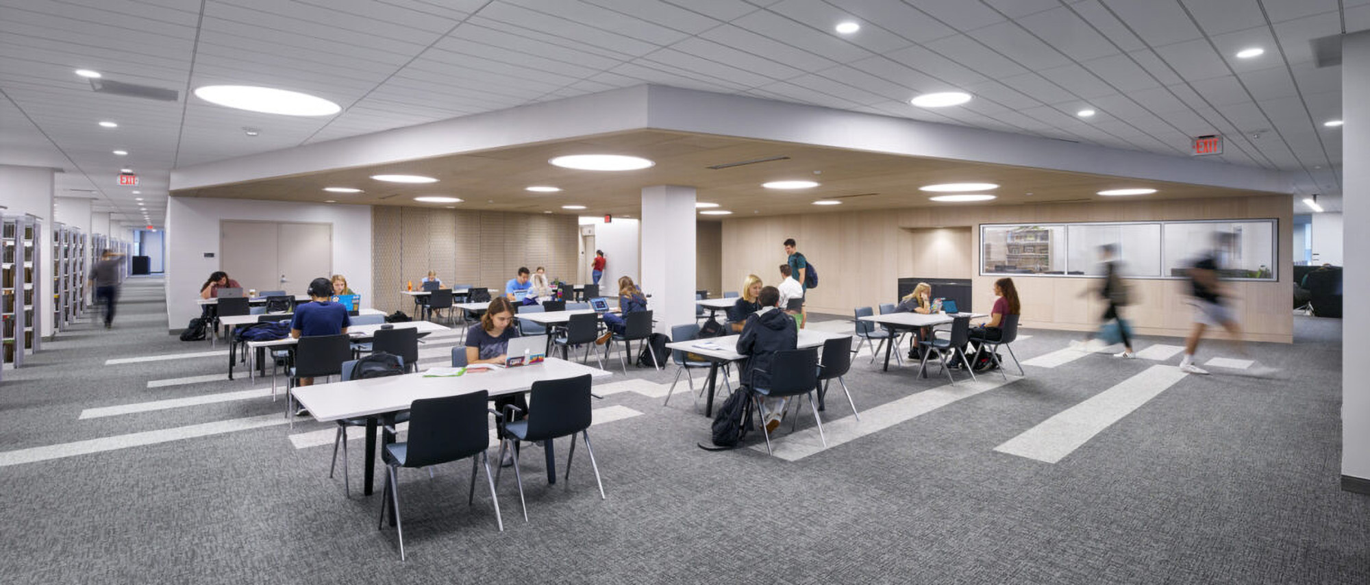 Students studying in library