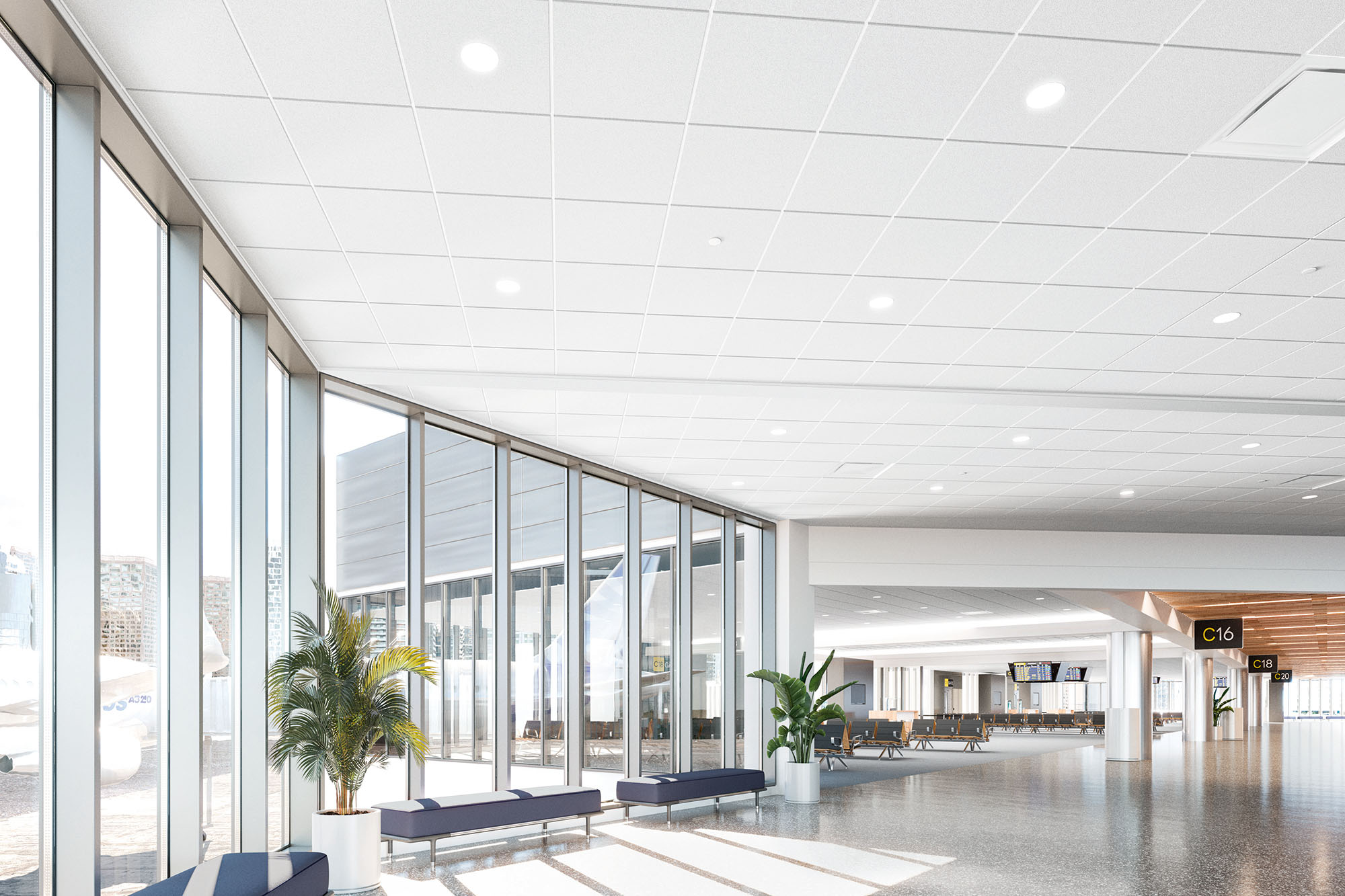 Templok Energy Saving Ceilings at airport