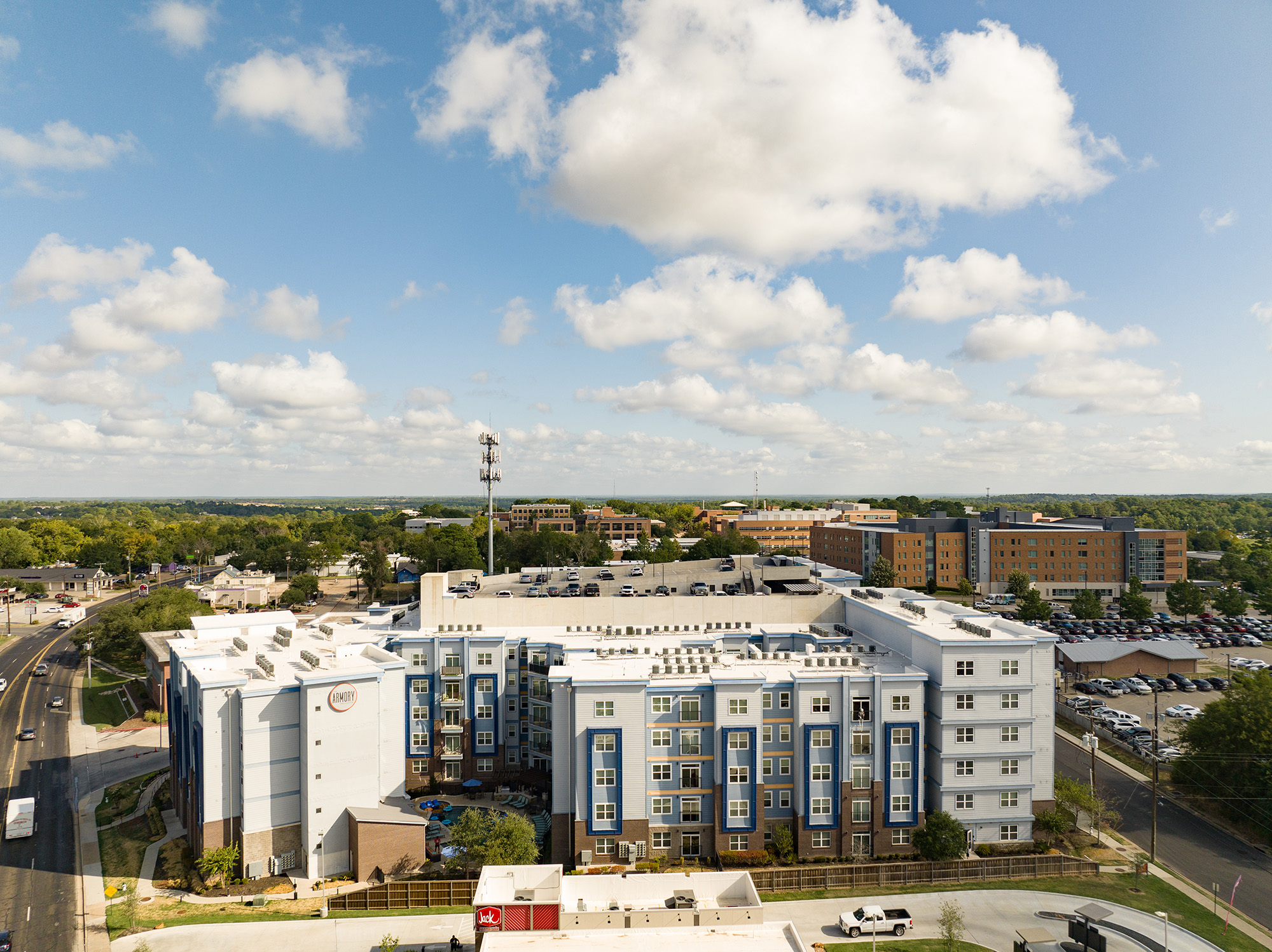 The Armory student housing community aerial view