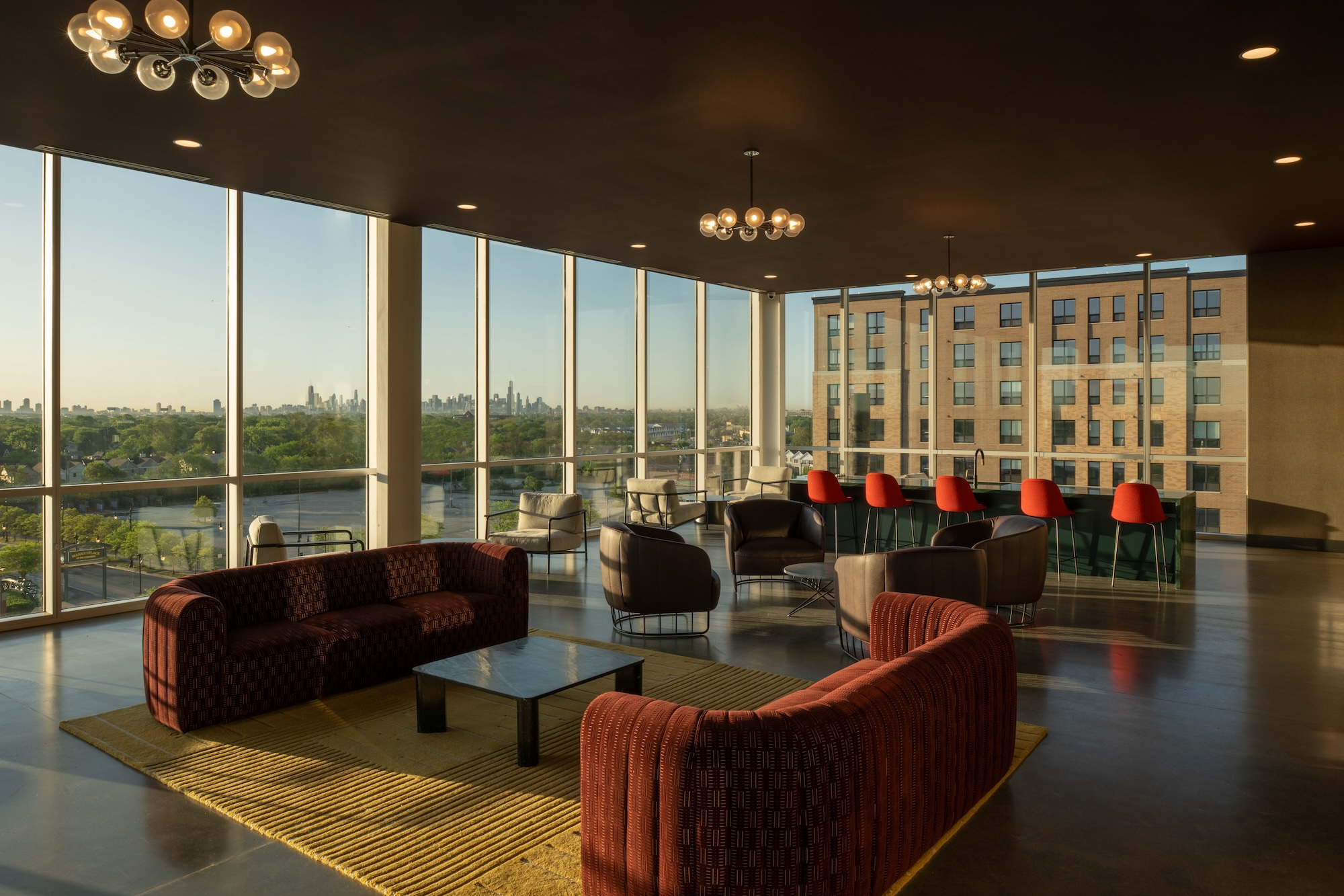 Speakeasy on the top floor of a mixed-use redevelopment project in Chicago, Illinois.