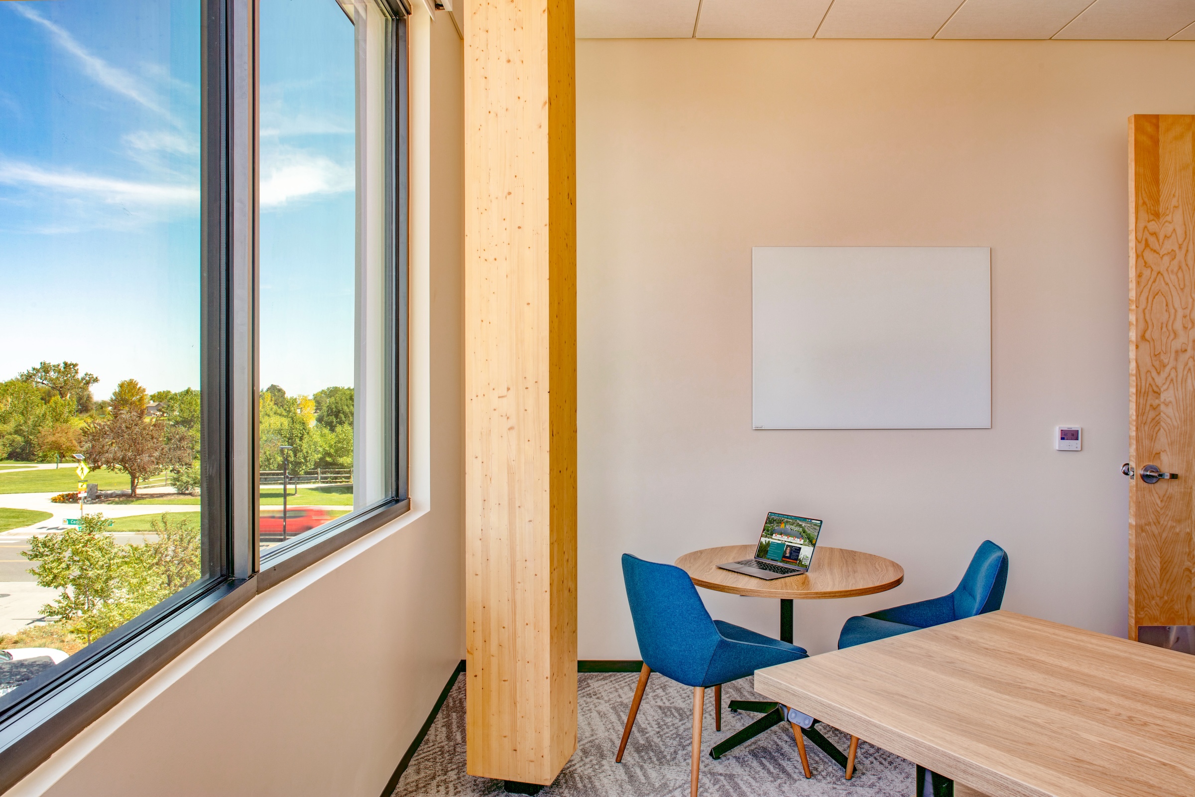 Northglenn, a Denver suburb, opens a net zero, all-electric city hall with a mass timber structure. Photo courtesy City of Northglenn