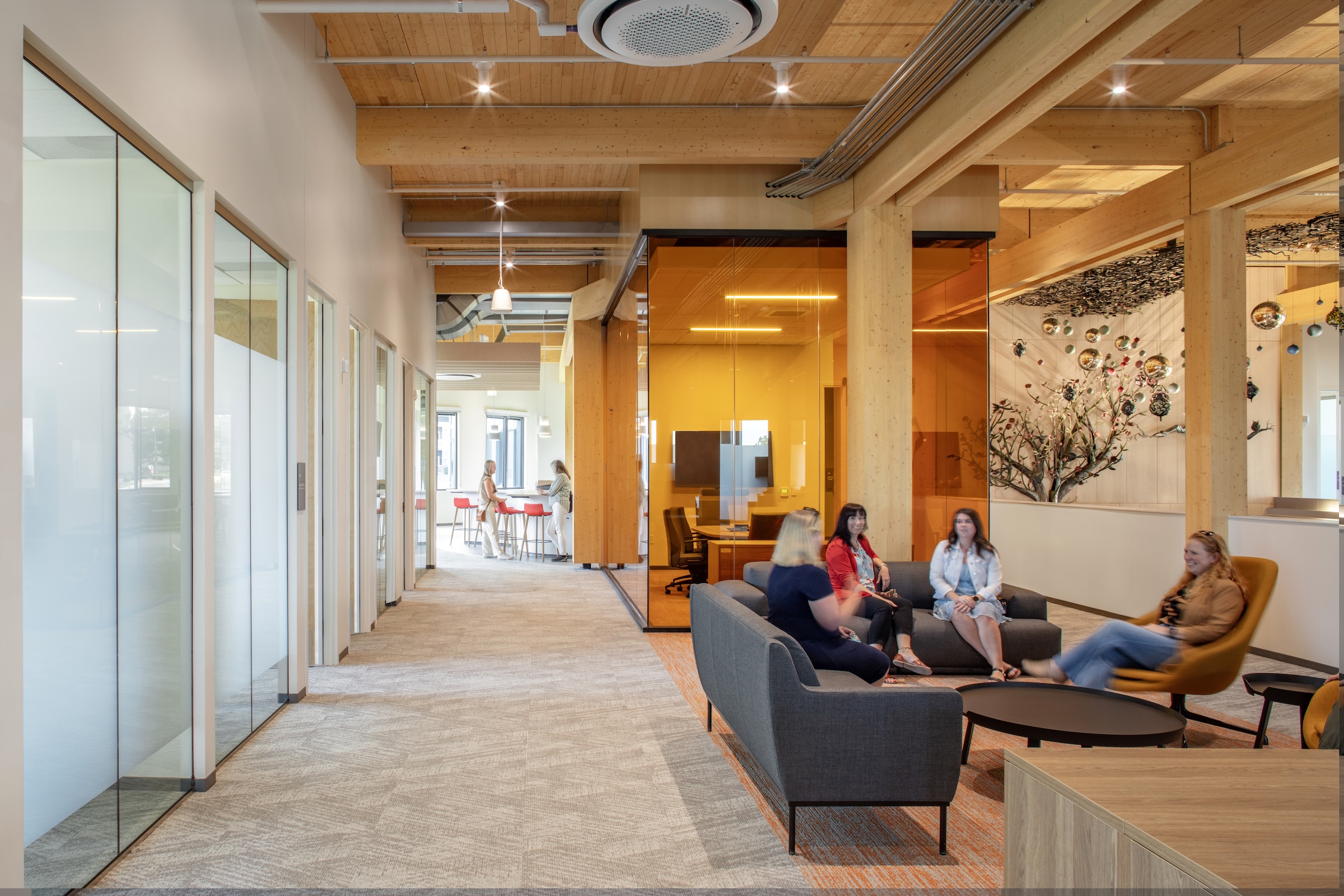 Northglenn, a Denver suburb, opens a net zero, all-electric city hall with a mass timber structure. Photo courtesy City of Northglenn