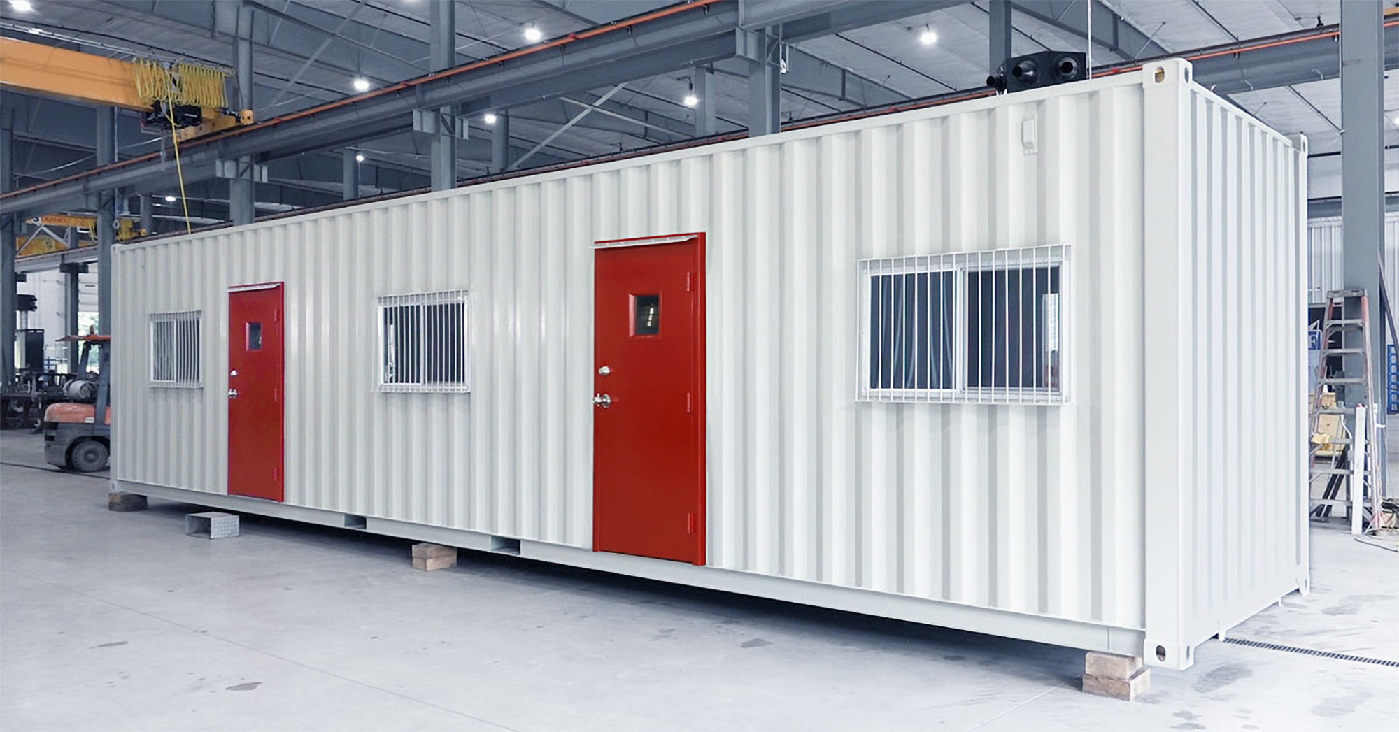 Shipping container door building product