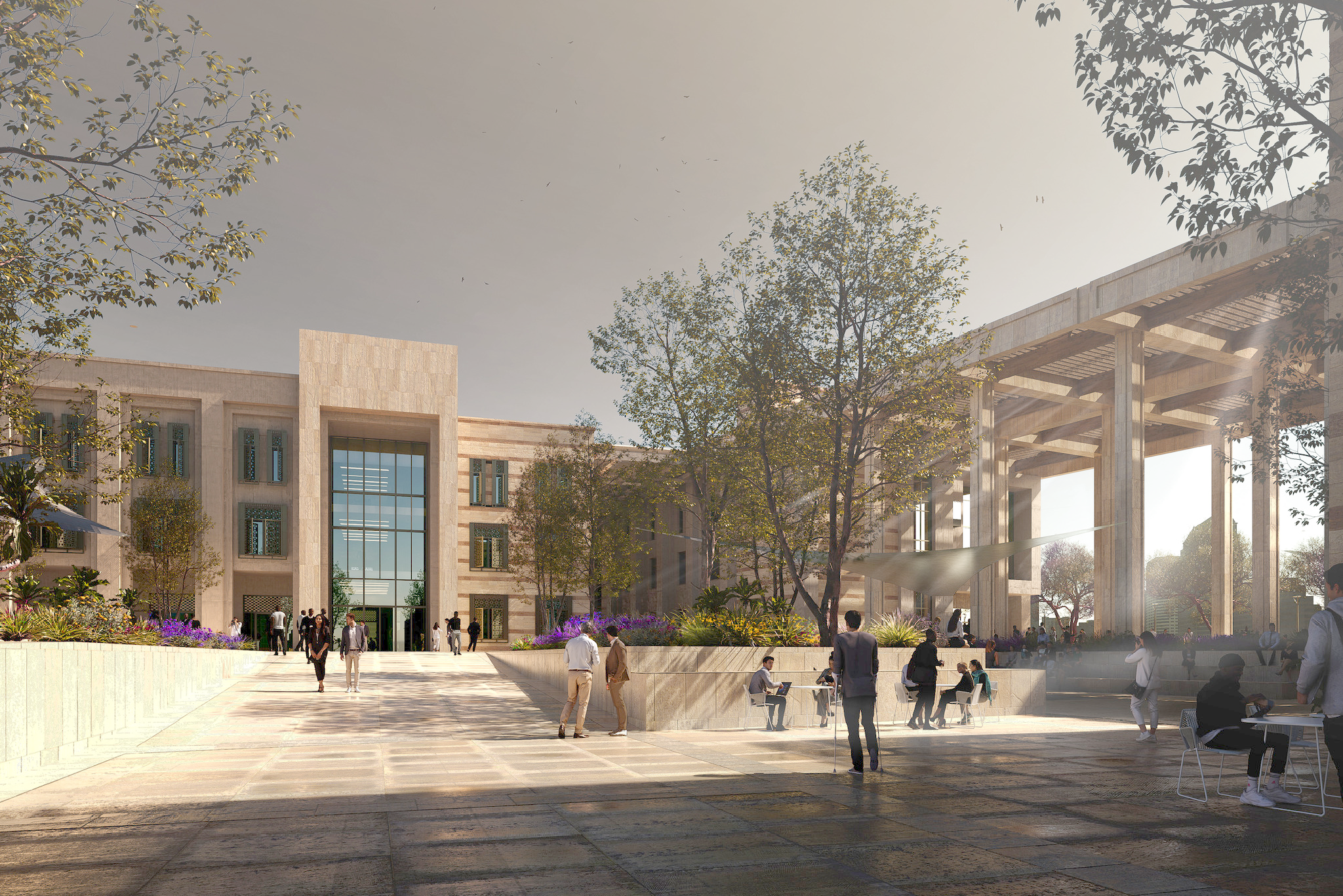 The American University in Cairo launches a 270,000-sf expansion of its campus in New Cairo, Egypt, Rendering courtesy DLR Group