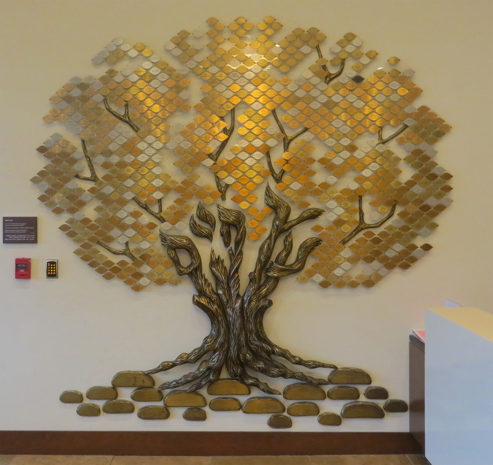 The Etz Chiam, or Tree of Life, is a mosaic of &quot;leaves&quot; engraved with the names of donors at Jewish Senior Services in Bridgeport, CT. Photo Courtesy Mozaic Senior Life