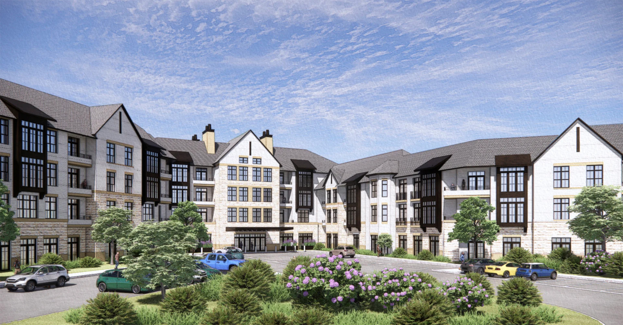 A rendering of the Mozaic Concierge Living senior living community in Stamford, CT