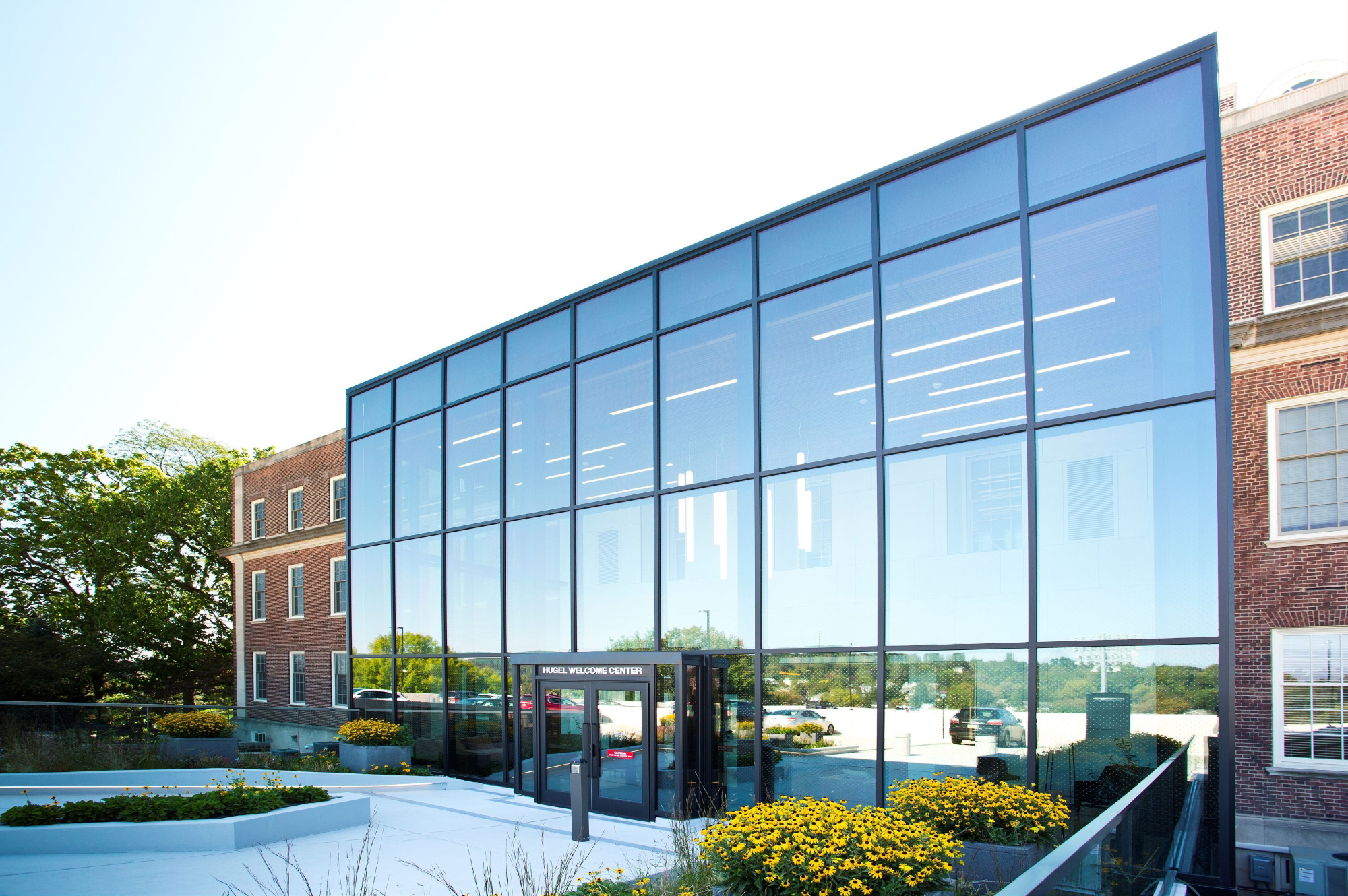 VacuMax Vacuum Insulating Glass building product on college welcome center