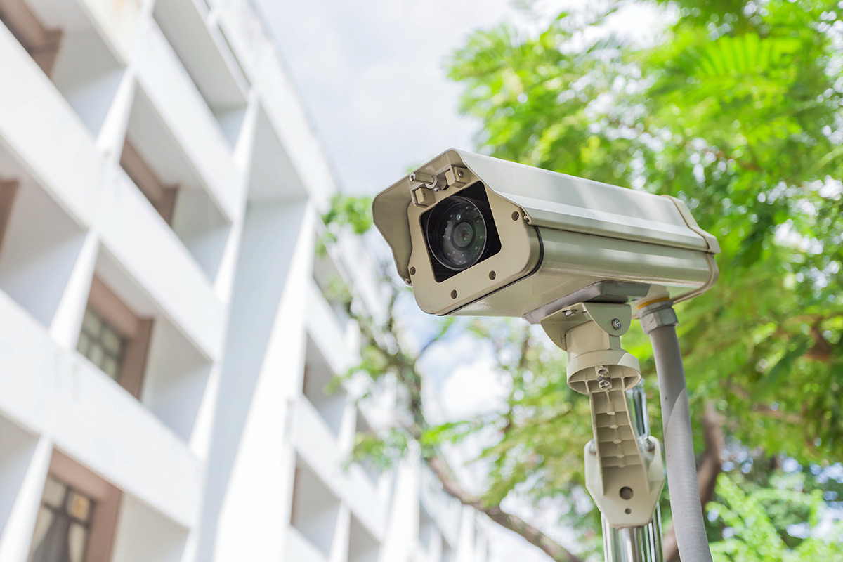 Security camera in hot sale apartment