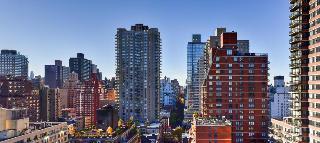 Aerial of East Side of Manhattan