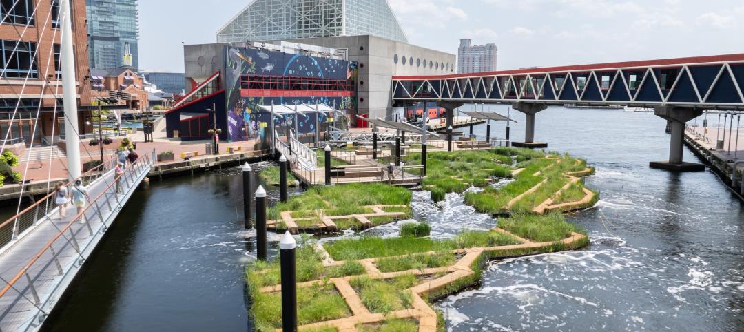 Baltimore’s National Aquarium opens 10,000-sf floating wetland that mimics the harbor’s original tidal marsh habitat, Photo: Philip Smith, National Aquarium