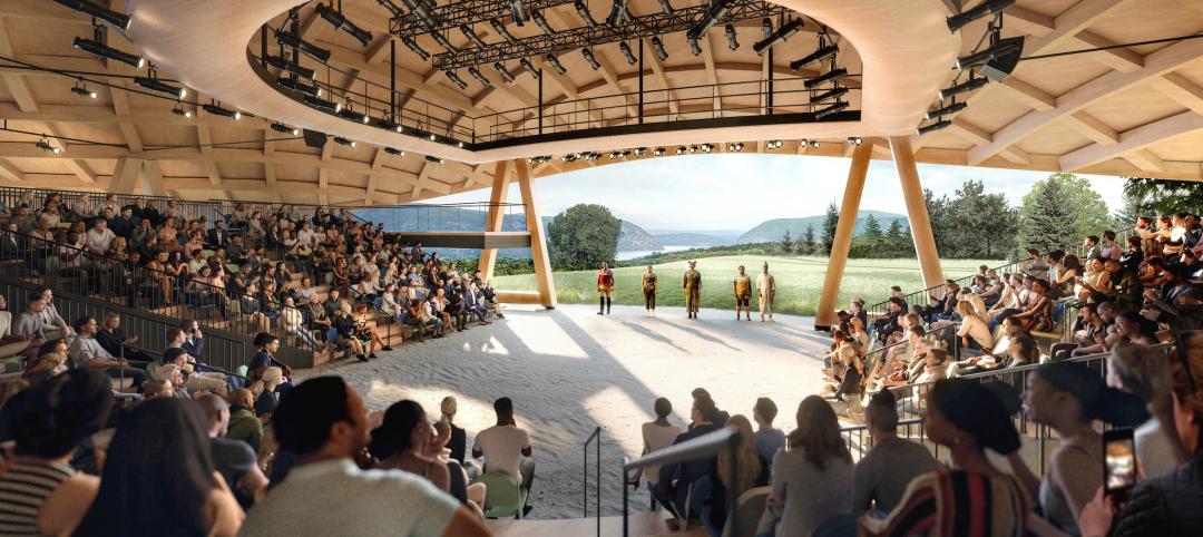 Studio Gang's performing arts center for Hudson Valley Shakespeare breaks ground. Rendering courtesy Studio Gang