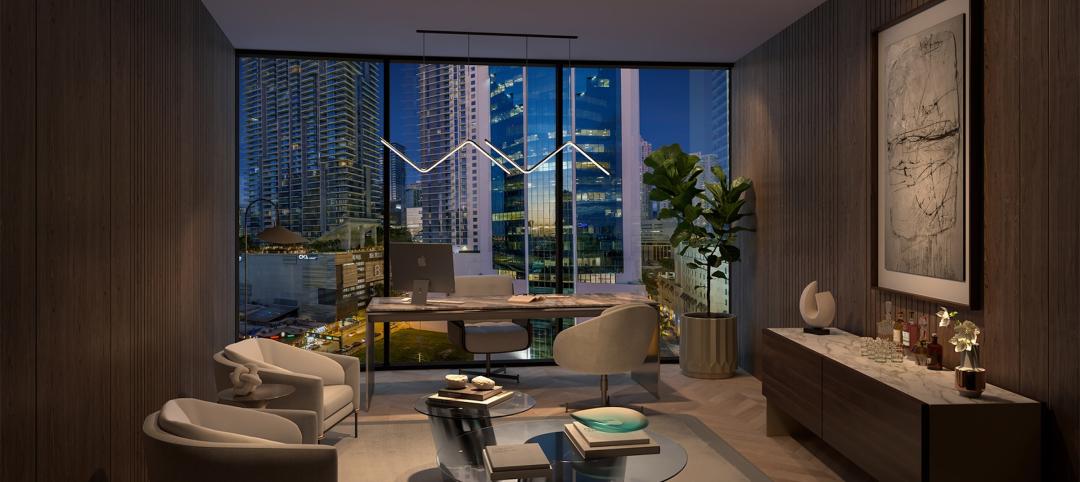 Miami's One Twenty Brickell Residences condo tower provides deeded office unit for every buyer. Rendering ARX Creative