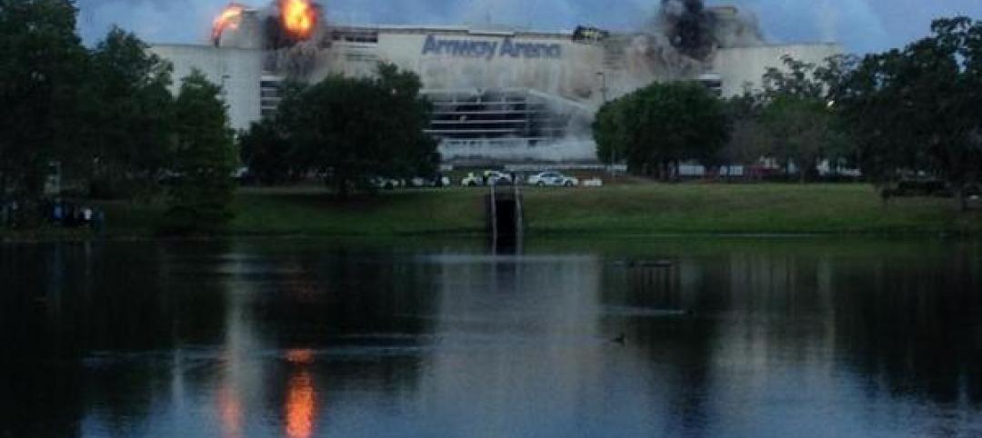 The implosion of Orlandos Amway Arena started with a quick series of small blas