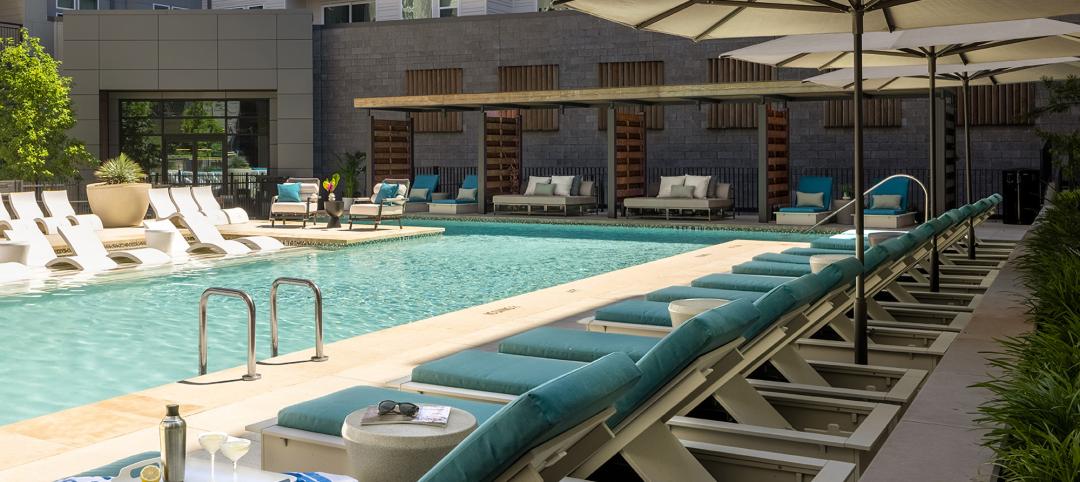 Alder at the Grove pool, a 276 unit multifamily complex with interior design by Britt Design Group