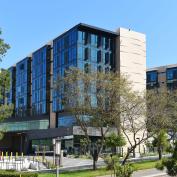 IRIVNE, CALIFORNIA - 21 APRIL 2020: Brandywine student housing in the Middle Earth area of the University of California Irvine campus.